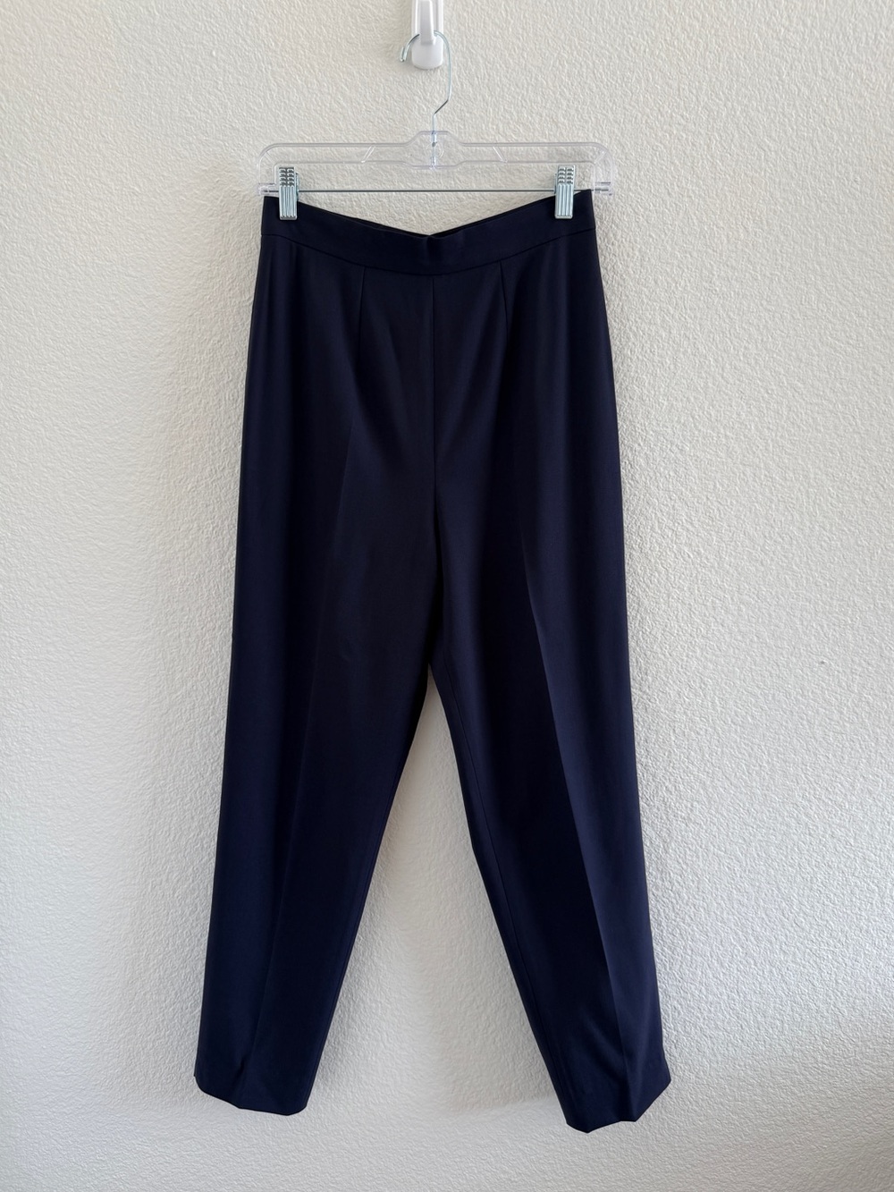 Vintage 80's Italian Wool Navy High-Waist‎ Tailored Trousers by TSE